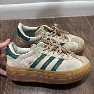 Adidas Bold Sneakers with Green Accents